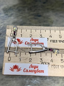 *Серьги Микс Опал Родолит Шпинель арт. С1375Ю/Ag-657/59-994 вес 2,87 г - фото 244302