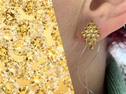 *Серьги Цитрин Урал арт. С1024Ю/Ag-607/12-652-1 вес 3,1 г - фото 244368