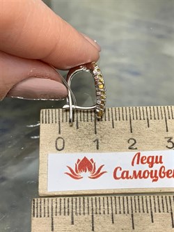 *Серьги Цитрин Урал арт. С1024Ю/Ag-607/12-652-1 вес 3,1 г - фото 244370