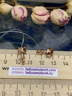 *Пусеты Цитрин Урал арт. С01350/Ag-607/12ПОЗ-997 вес 2,41 г - фото 244463