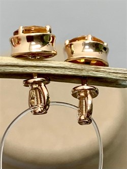 *Пусеты Цитрин Урал арт. С01350/Ag-607/12ПОЗ-997 вес 2,41 г - фото 244464