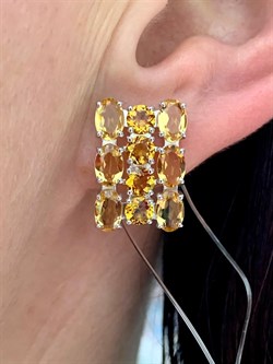 *Серьги Цитрин Урал арт. С1028Ю/Ag-607/12-925 вес 5,04 г - фото 244538 *Серьги Цитрин Урал арт. С1028Ю/Ag-607/12-925 вес 5,04 г - фото 244538