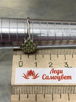 *Кольцо р.19,5 Хризолит Мурманск арт. К1024Ю/Ag-607/15-013 вес 2,32 г - фото 244555