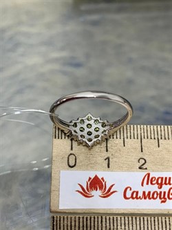 *Кольцо р.19,5 Хризолит Мурманск арт. К1024Ю/Ag-607/15-013 вес 2,32 г - фото 244556