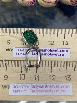 *Серьги Зеленый Агат арт. С1056/Ag-607/10-735 вес 3,73 г - фото 244676