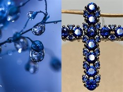 *Подвеска Синий Ситалл арт. П1065/Ag-610/77-085 вес 2,42 г - фото 244768