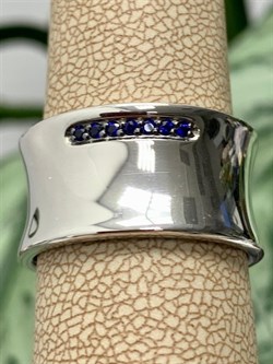*Кольцо р.18 Сапфир иск арт. К1346/Ag-607/72-318 вес 9,05 г - фото 244792