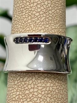 *Кольцо р.18 Сапфир иск арт. К1346/Ag-607/72-318 вес 9,05 г - фото 244795