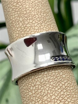 *Кольцо р.18 Сапфир иск арт. К1346/Ag-607/72-318 вес 9,05 г - фото 244796