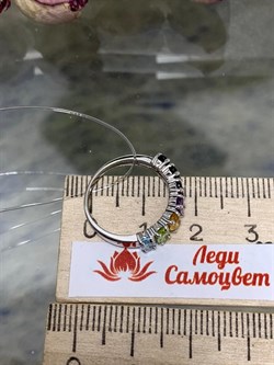 *Кольцо р.15 Орхидея Радуга Микс арт. К1022/Ag-607/в3-011 вес 1,76 г - фото 244807