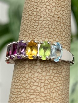 *Кольцо р.15 Орхидея Радуга Микс арт. К1022/Ag-607/в3-011 вес 1,76 г - фото 244810