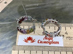 *Серьги Конго Орхидея Радуга Микс арт. С1022Ю/Ag-607/в3-206-1 вес 5,3 г - фото 244876