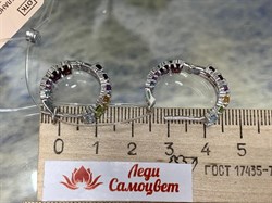 *Серьги Конго Орхидея Радуга Микс арт. С1022Ю/Ag-607/в3-206-1 вес 5,3 г - фото 244879