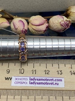 *Кольцо р.17 Колесо Фортуны Танзанит Африка арт. К0999Ю/Ag-608ПОЗ-515 вес 2,26 г - фото 244955