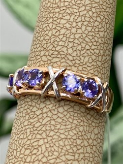 *Кольцо р.17 Колесо Фортуны Танзанит Африка арт. К0999Ю/Ag-608ПОЗ-515 вес 2,26 г - фото 244957