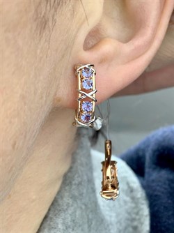 *Серьги Колесо Фортуны Танзанит Африка арт. С0999Ю/Ag-608ПОЗ-521 вес 3,63 г - фото 244959