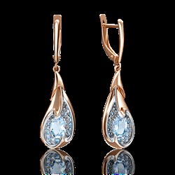 *Серьги Топаз цв Красное арт. 02-4180-00-201-1110-46-499 (вес 6,65 г) - фото 24495