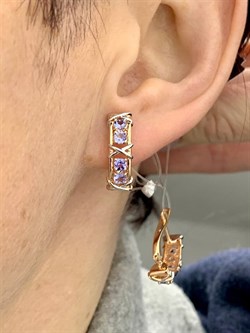 *Серьги Колесо Фортуны Танзанит Африка арт. С0999Ю/Ag-608ПОЗ-521 вес 3,63 г - фото 244960