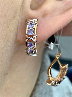 *Серьги Колесо Фортуны Танзанит Африка арт. С0999Ю/Ag-608ПОЗ-521 вес 3,63 г - фото 244961