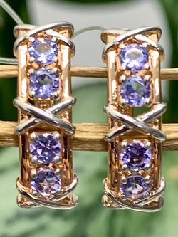 *Серьги Колесо Фортуны Танзанит Африка арт. С0999Ю/Ag-608ПОЗ-521 вес 3,63 г - фото 244967