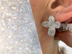 *Серьги Белый Фианит Микро Вставки арт. CZ-E01803-X-W-X-X-W-182 вес 5 г - фото 245054