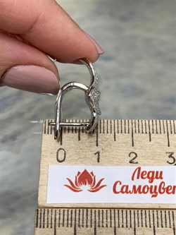 *Серьги Белый Фианит Микро Вставки арт. CZ-E01803-X-W-X-X-W-182 вес 5 г - фото 245056