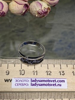*Кольцо р.17,5 Орхидея Микс Танзанит Шпинель арт. К1010Ю/Ag-607/1/8-792 вес 2,95 г - фото 245104