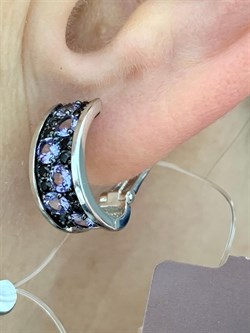 *Серьги Орхидея Микс Танзанит Шпинель арт. С1010Ю/Ag-607/1/8-846 вес 4,18 г - фото 245124