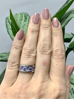 *Кольцо р.16,5 Орхидея Танзанит Африка арт. К1010Ю/Ag-618-396 вес 2,96 г - фото 245142