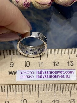 *Кольцо р.16,5 Орхидея Танзанит Африка арт. К1010Ю/Ag-618-396 вес 2,96 г - фото 245144