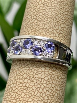 *Кольцо р.18,5 Орхидея Танзанит Африка арт. К1010Ю/Ag-618-529 вес 3,21 г - фото 245177