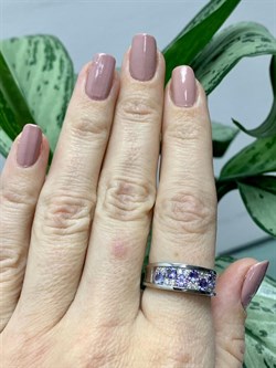 *Кольцо р.18,5 Орхидея Танзанит Африка арт. К1010Ю/Ag-618-529 вес 3,21 г - фото 245178