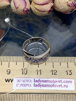 *Кольцо р.18,5 Орхидея Танзанит Африка арт. К1010Ю/Ag-618-529 вес 3,21 г - фото 245181