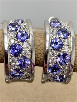 *Серьги Орхидея Танзанит Африка арт. С1010Ю/Ag-618-126 вес 4,48 г - фото 245192 *Серьги Орхидея Танзанит Африка арт. С1010Ю/Ag-618-126 вес 4,48 г - фото 245192