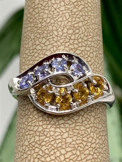 *Кольцо р.19 Орхидея Микс Танзанит Цитрин арт. К1228Ю/Ag-607/8/12-039 вес 3,06 г - фото 245303 *Кольцо р.19 Орхидея Микс Танзанит Цитрин арт. К1228Ю/Ag-607/8/12-039 вес 3,06 г - фото 245303