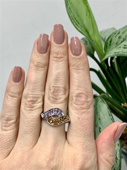 *Кольцо р.19 Орхидея Микс Танзанит Цитрин арт. К1228Ю/Ag-607/8/12-039 вес 3,06 г - фото 245304 *Кольцо р.19 Орхидея Микс Танзанит Цитрин арт. К1228Ю/Ag-607/8/12-039 вес 3,06 г - фото 245304