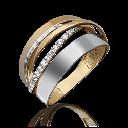 *Кольцо р.20 Белый Фианит цв  Лимонное, Белое арт. 01-5239-00-401-1121-42-419 (вес 4,61 г) - фото 24531