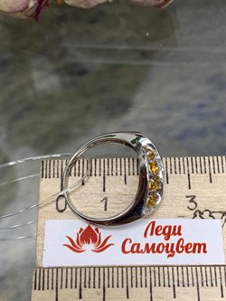 *Кольцо р.19,5 Орхидея Микс Танзанит Цитрин арт. К1228Ю/Ag-607/8/12-926 вес 3,07 г - фото 245321