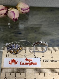 *Серьги Орхидея Микс Танзанит Цитрин арт. С1228Ю/Ag-607/8/12-929 вес 5,17 г - фото 245461 *Серьги Орхидея Микс Танзанит Цитрин арт. С1228Ю/Ag-607/8/12-929 вес 5,17 г - фото 245461