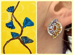 *Серьги Орхидея Микс Танзанит Цитрин арт. С1228Ю/Ag-607/8/12-929 вес 5,17 г - фото 245468 *Серьги Орхидея Микс Танзанит Цитрин арт. С1228Ю/Ag-607/8/12-929 вес 5,17 г - фото 245468