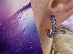 *Серьги Конго Орхидея Танзанит Африка арт. С0756/1-608-293 вес 4,35 г - фото 245474