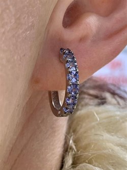 *Серьги Конго Орхидея Танзанит Африка арт. С0756/1-608-293 вес 4,35 г - фото 245477