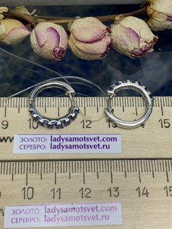 *Серьги Конго Орхидея Танзанит Африка арт. С0756/1-608-293 вес 4,35 г - фото 245479