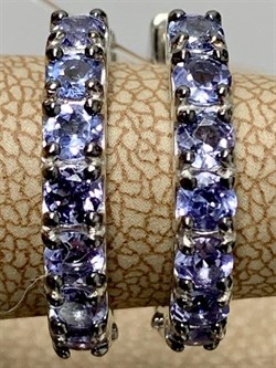 *Серьги Конго Орхидея Танзанит Африка арт. С0756/1-608-293 вес 4,35 г - фото 245481