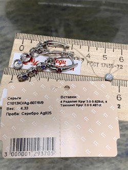 *Серьги Трансформер Орхидея Микс Танзанит Родолит арт. С1013Ю/Ag-607/8/9-705 вес 4,33 г - фото 245511 *Серьги Трансформер Орхидея Микс Танзанит Родолит арт. С1013Ю/Ag-607/8/9-705 вес 4,33 г - фото 245511