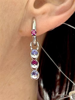 *Серьги Трансформер Орхидея Микс Танзанит Родолит арт. С1013Ю/Ag-607/8/9-705 вес 4,33 г - фото 245512 *Серьги Трансформер Орхидея Микс Танзанит Родолит арт. С1013Ю/Ag-607/8/9-705 вес 4,33 г - фото 245512