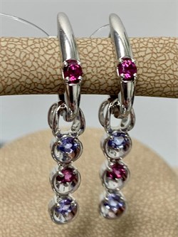 *Серьги Трансформер Орхидея Микс Танзанит Родолит арт. С1013Ю/Ag-607/8/9-705 вес 4,33 г - фото 245524 *Серьги Трансформер Орхидея Микс Танзанит Родолит арт. С1013Ю/Ag-607/8/9-705 вес 4,33 г - фото 245524