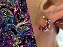 *Серьги Микс Розовая Шпинель Танзанит арт. С1229Ю/Ag-657/83ПОЗ-903 вес 3,54 г - фото 245548