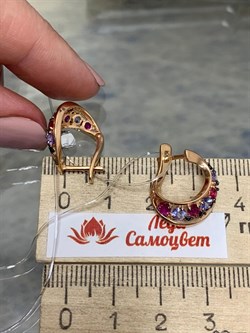 *Серьги Микс Розовая Шпинель Танзанит арт. С1229Ю/Ag-657/83ПОЗ-903 вес 3,54 г - фото 245550