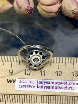 *Кольцо р.17,5 Орхидея Микс Танзанит Шпинель арт. К1132/Ag-607/1/8-643 вес 2,98 г - фото 245582